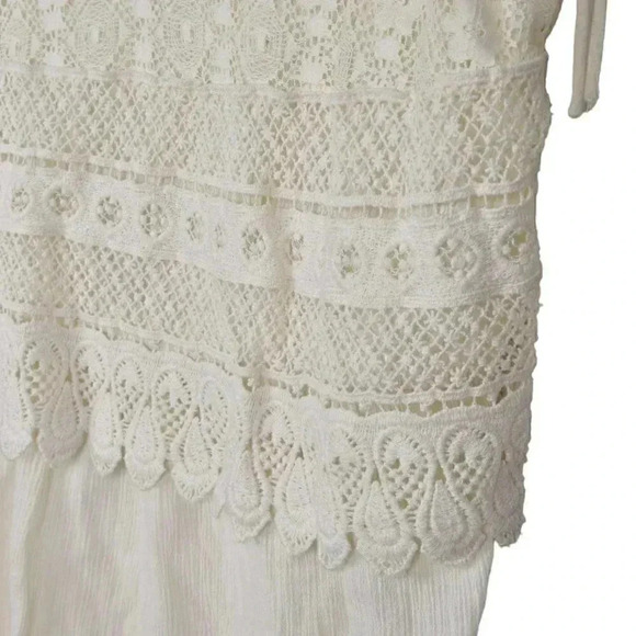 Topshop Romper Crochet Lace V-Neck Cream Ivory Size 8 - Picture 7 of 11
